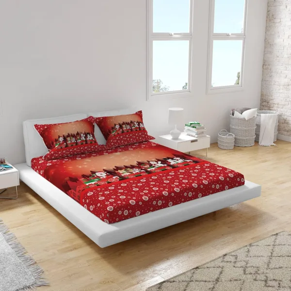 Christmas Train Christmas Bedsheet