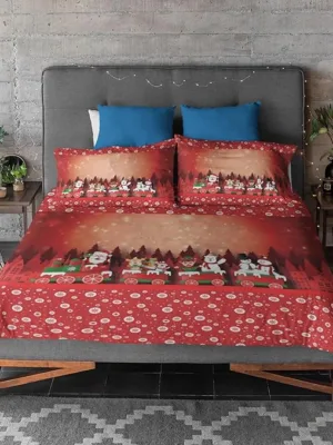 Christmas Train Christmas Bedsheet