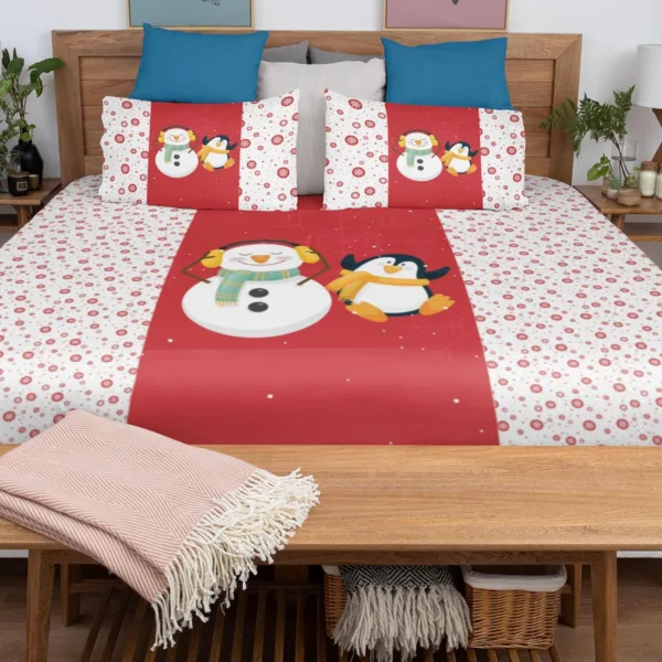 Snowman & Penguin Christmas Bedsheet