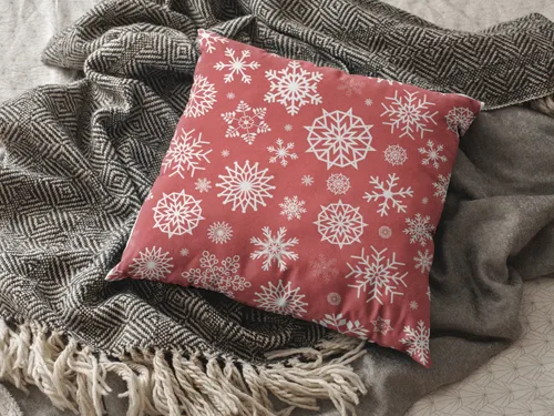 Snowflakes Pattern Christmas Cushion Cover