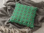 Green Diamond Pattern Christmas Cushion