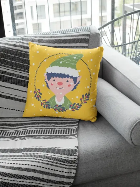 Adorable Elf Christmas Cushion Cover