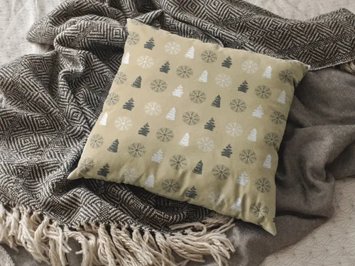 Snowflakes & Tree Christmas Cushion