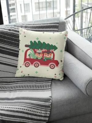 Cute Squirrel Design Christmas Cushion