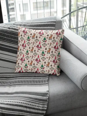 Santa Pattern Christmas Cushion Cover