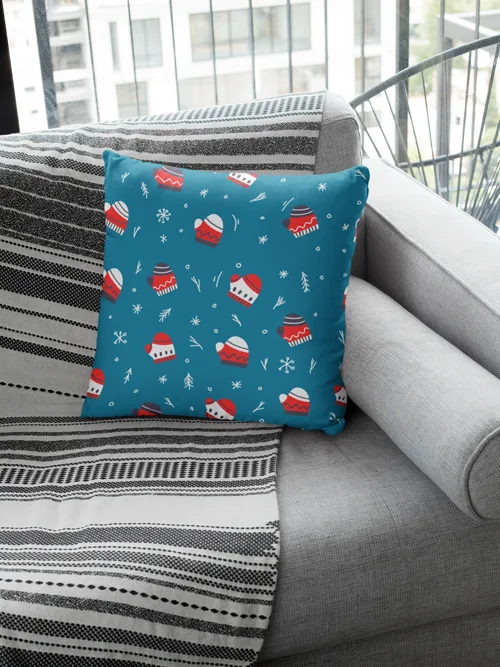 Glove Pattern Christmas Cushion