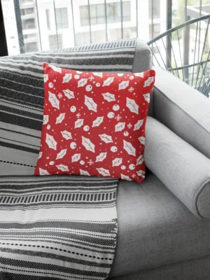 leaves Pattern Christmas Cushion