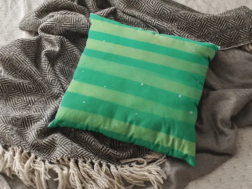 Classic Green Striped Christmas Cushion Cover