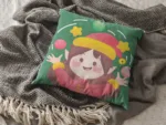 Cute Girl Design Christmas Cushion