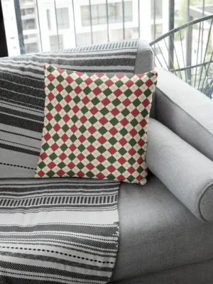 Mini Diamond Pattern Christmas Cushion Cover