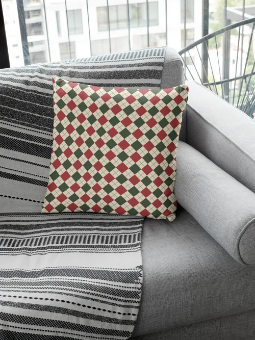 Mini Diamond Pattern Christmas Cushion