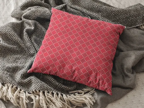 Maroon Pattern Christmas Cushion Cover