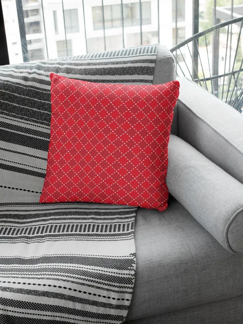 Maroon Pattern Christmas Cushion Cover