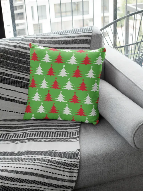 Christmas Tree Pattern Cushion Cover