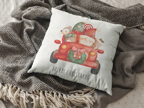 3D Santa Design Christmas Cushion