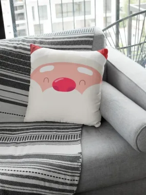 Santa Face Design Christmas Cushion Cover