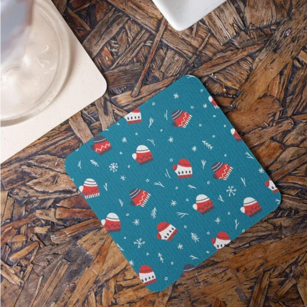 Snowman Socks Acrylic Printed Table Coasters