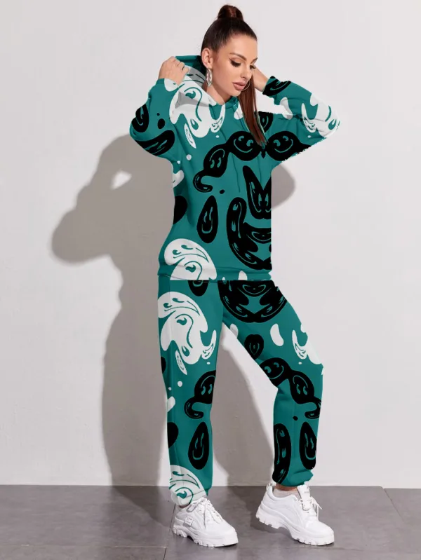 Water Swirls All Over Printed Winter Co-ord Set