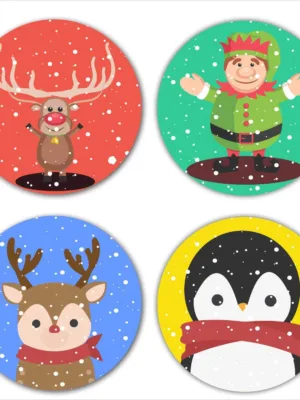 Christmas with Santa Snowman Coasters