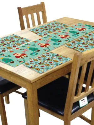 Santa Claus Xmas Table Mats and Runner Set