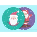 Christmas with Snowman Santa Acrylic Tea Coasters