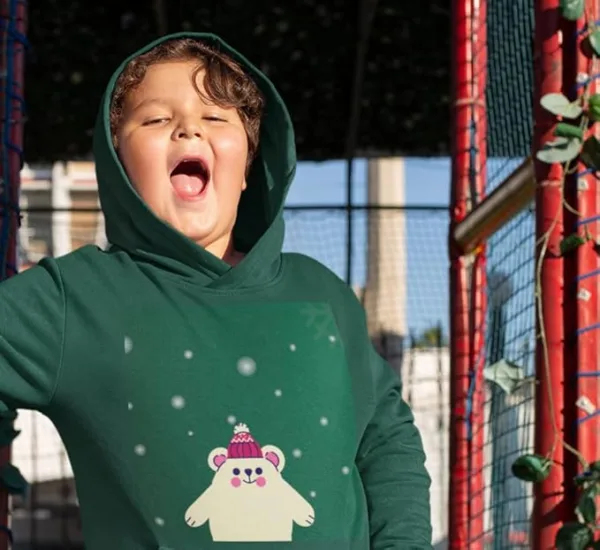 Green - Cute Bear Christmas Hoodie