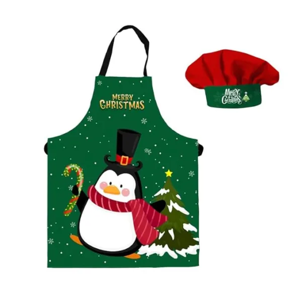 Cute Penguin Christmas Kids Apron