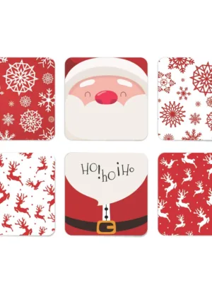 Reindeer Santa Claus Acrylic Tea Coasters