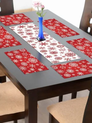 Snowflake Xmas Table Mats and Runner Set