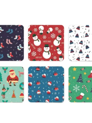 Snowman Socks Acrylic Printed Table Coasters