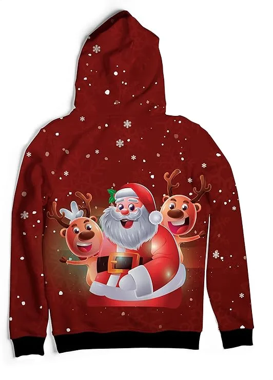 Red - Cute Bear Christmas Hoodie