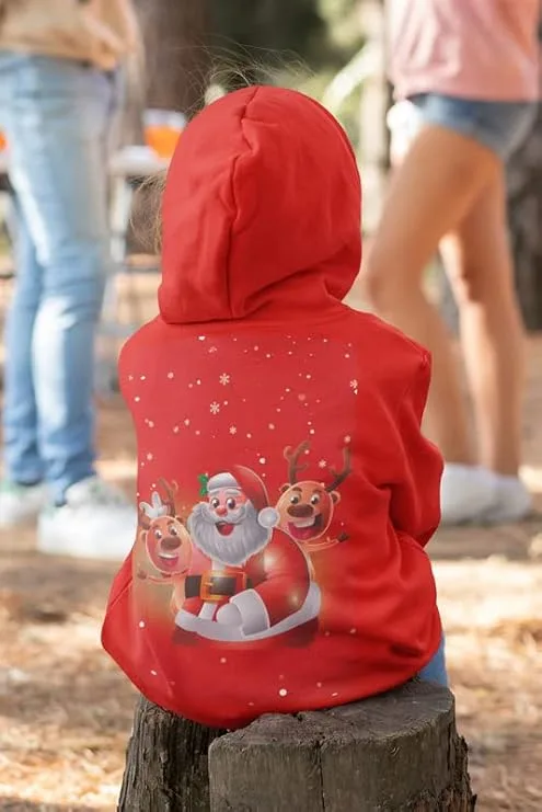 Red Cute Bear Christmas Hoodie theyayacafe