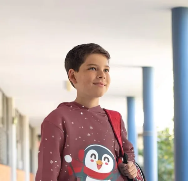 Red - Penguin Christmas Hoodie