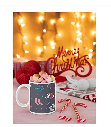 Stocking Snowman Socks Christmas Coffee Mug With Coaster