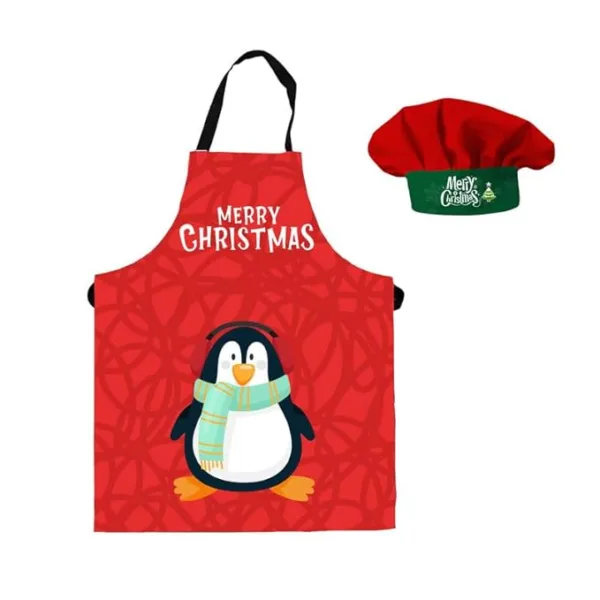 Penguin Merry Christmas Kids Apron