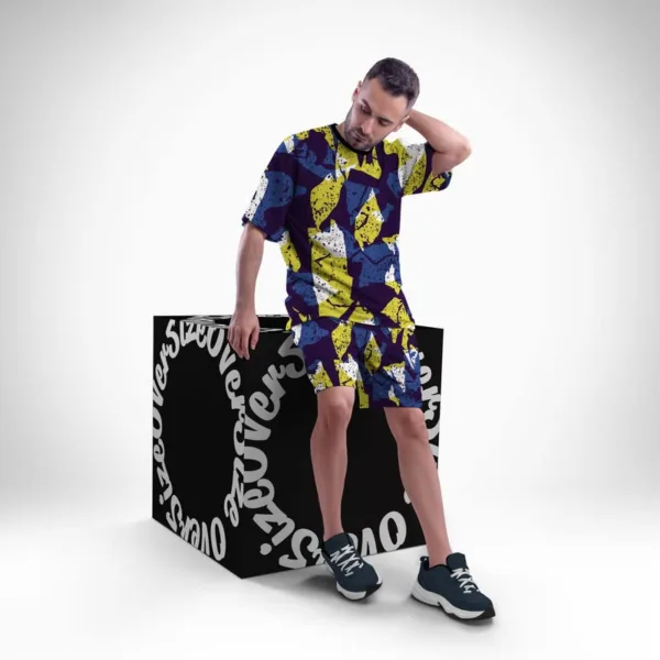 Abstract Noise All Over Printed Co-ord Set of Men