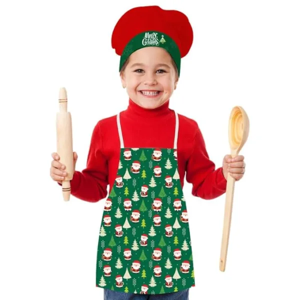 Santa Clause and X mas tree Christmas Kids Apron