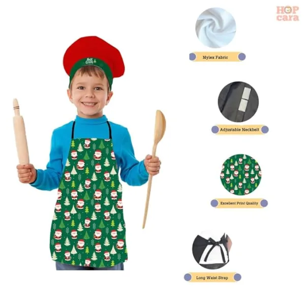 Santa Clause and X mas tree Christmas Kids Apron