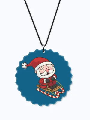 Happy Santa Claus Printed Christmas Car Hanging