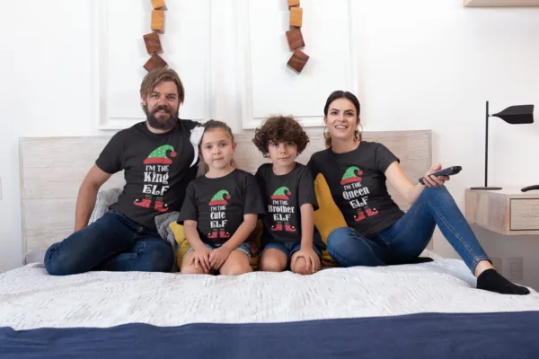 Elf Family Printed Matching Christmas T-Shirt