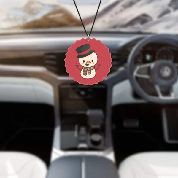 Swag Snowman Printed Christmas Car Hanging