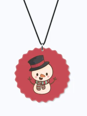 Swag Snowman Printed Christmas Car Hanging