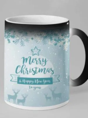 Merry Christmas & Happy New Year Coffee Christmas Mug with Coaster