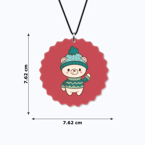 Cute White Bear Printed Christmas Car Hanging