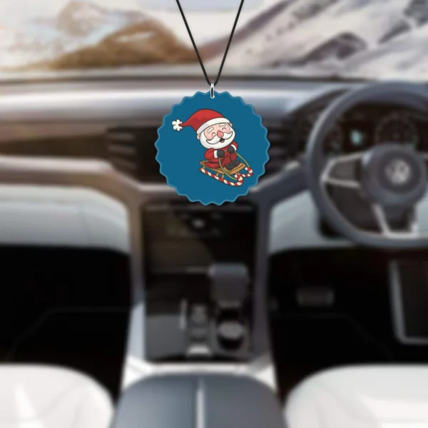 Happy Santa Claus Printed Christmas Car Hanging