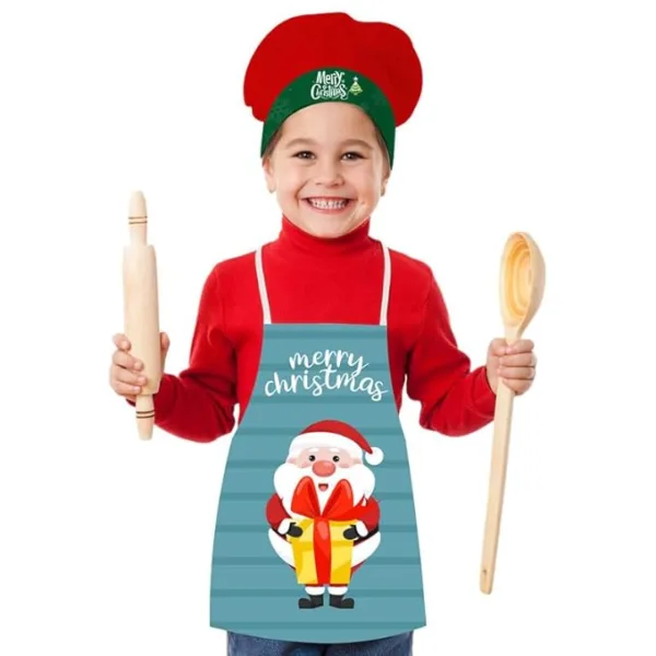 Santa clause Holding Gifts Christmas Kids Apron