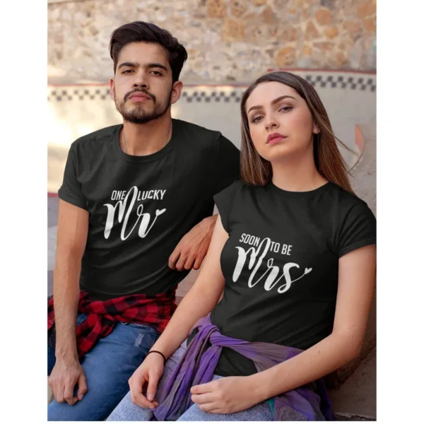 Lucky Mr Mrs Matching Couple T-shirts