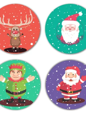 Merry Christmas Wooden Tea Coasters