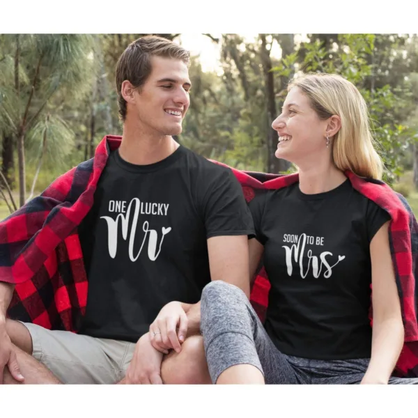 Lucky Mr Mrs Matching Couple T-shirts