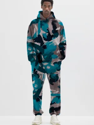 Blue Brush All Over Printed Winter Co-ord Set